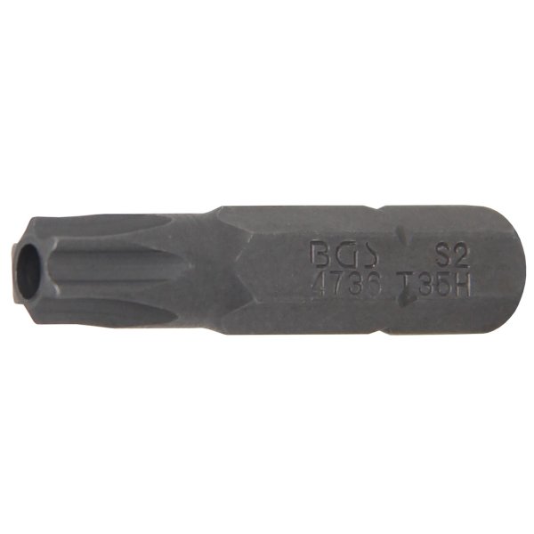 Bit | Antrieb Au&szlig;ensechskant 6,3 mm (1/4&quot;) | T-Profil (f&uuml;r Torx) mit Bohrung T35