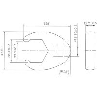 Hahnenfußschlüssel | Antrieb Innenvierkant 12,5 mm (1/2") | SW 28 mm