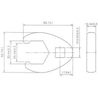Hahnenfußschlüssel | Antrieb Innenvierkant 12,5 mm (1/2") | SW 30 mm